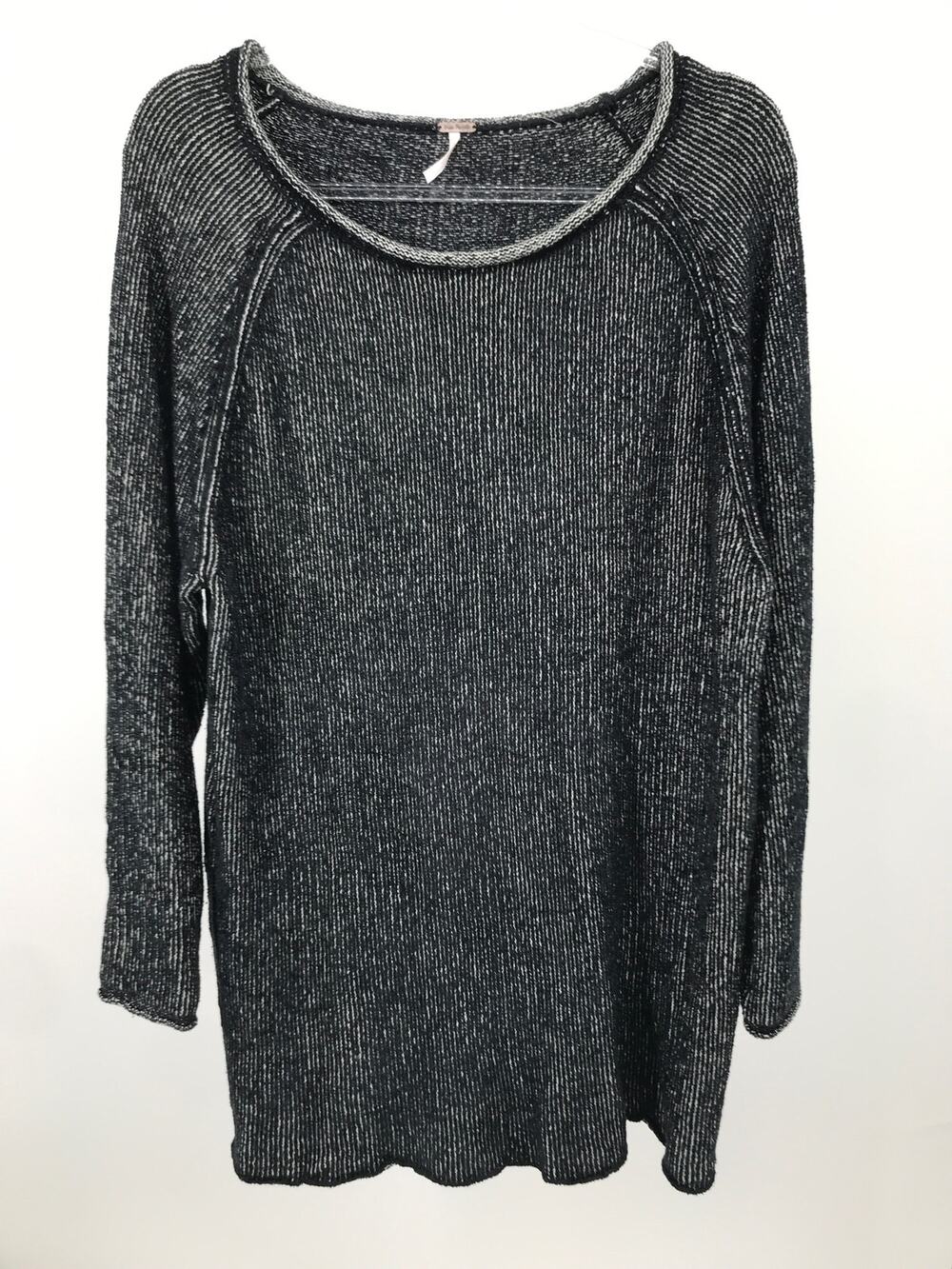 Free People Lenox Onyx Ribbed Tunic Sweater S Oversized